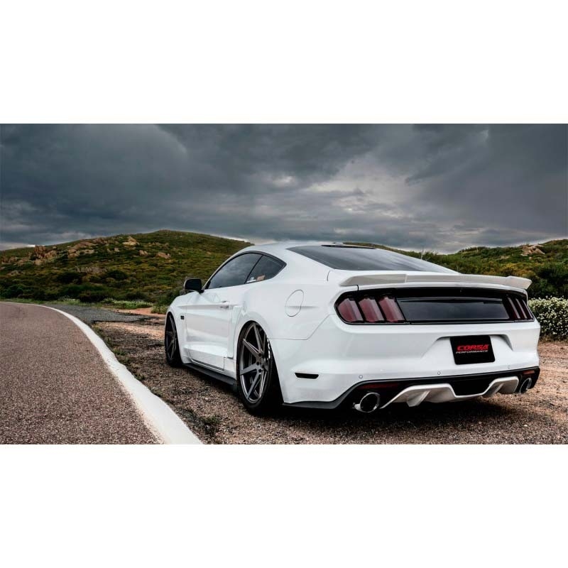 Corsa | Sport Cat-Back Exhaust System - 3.0" Single 4.5" Tips Mustang GT Coupe CORSA Performance Cat-Back Exhausts