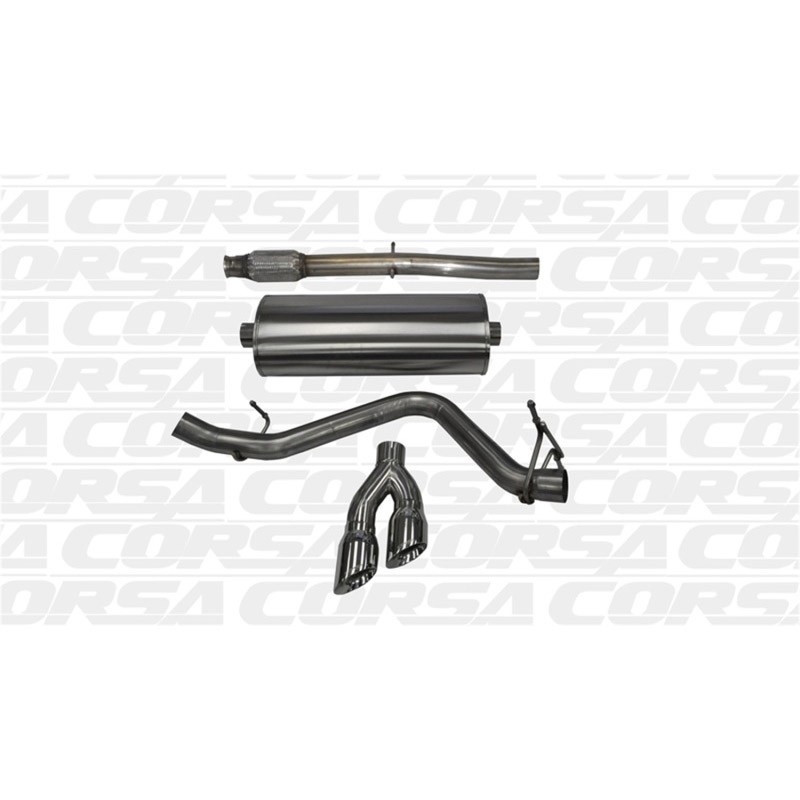 Corsa | Sport Cat-Back Exhaust System - 3.0" Twin 4.0" Tips Silverado / Sierra 1500 5.3L 143.5" Wheelbase CORSA Performance C...