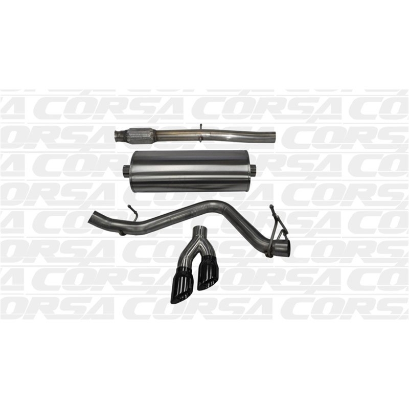 Corsa | Sport Cat-Back Exhaust System - 3.0" Twin 4.0" Tips Silverado / Sierra 1500 5.3L 143.5" Wheelbase CORSA Performance C...