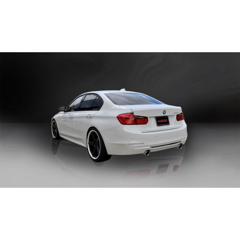 Corsa | Touring Cat-Back Exhaust System - 3.0" Single 3.5" Tips BMW 335i F30 RWD CORSA Performance Cat-Back Exhausts