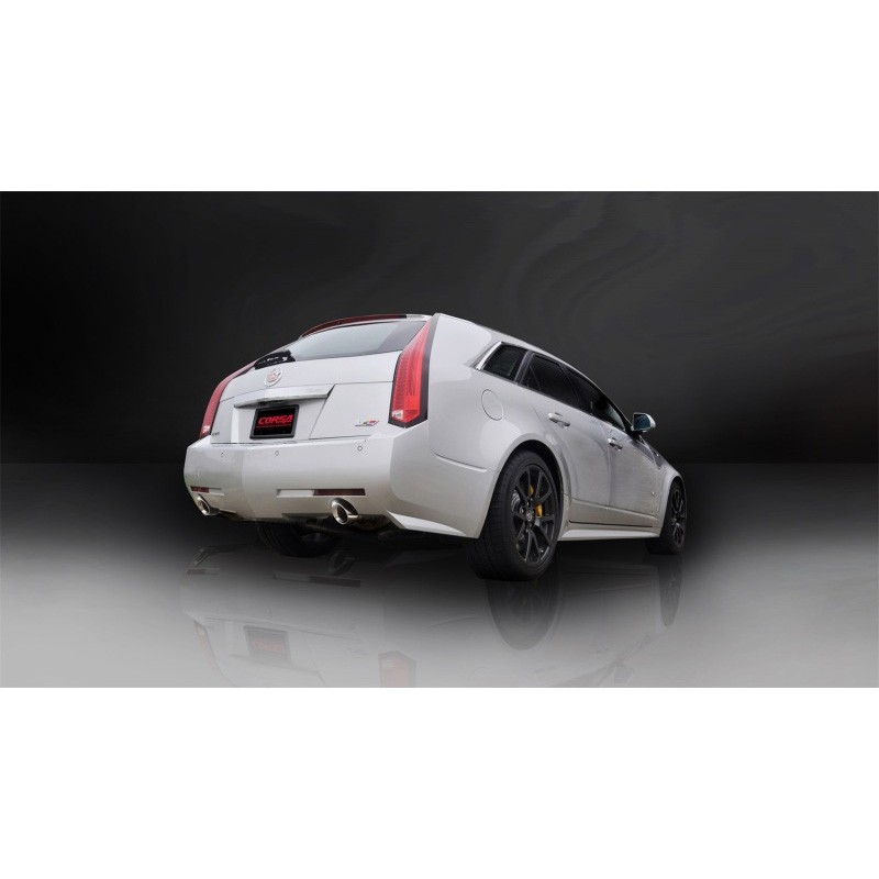 Corsa | Sport Axle-Back Exhaust System - 2.5" Single 3.5" Tips Cadillac CTS-V Wagon CORSA Performance Axle-Back Exhausts