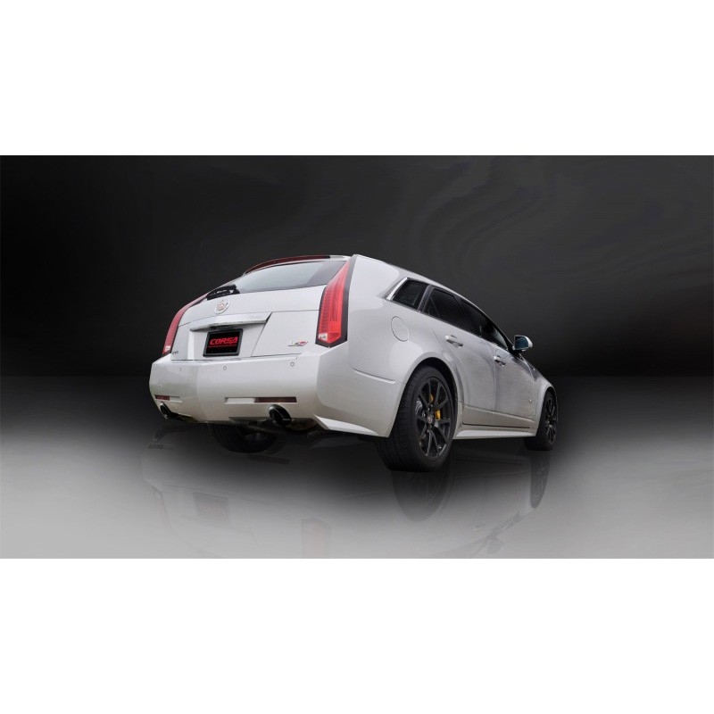 Corsa | Sport Axle-Back Exhaust System - 2.5" Single 3.5" Tips Cadillac CTS-V Wagon CORSA Performance Axle-Back Exhausts