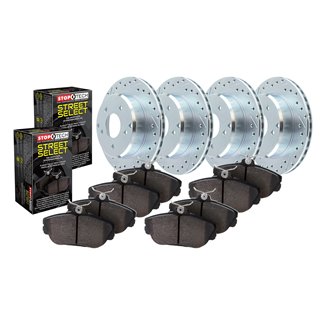 StopTech | Select Sport Axle Pack - Slotted & Drilled - Avant & Arrière StopTech Ensemble de freins