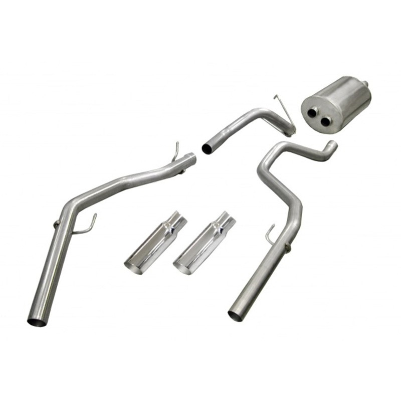 Corsa | Sport Cat-Back Exhaust System - 3.0" Single 4.0" Tips Ram 1500 4.7L / 5.7L 140" WB CORSA Performance Cat-Back Exhausts