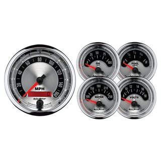 AutoMeter | GAUGE KIT 5 PC. 3 3/8in./2 1/16in. ELEC. SPEEDOMETER AMERICAN MUSCLE AutoMeter Gauges