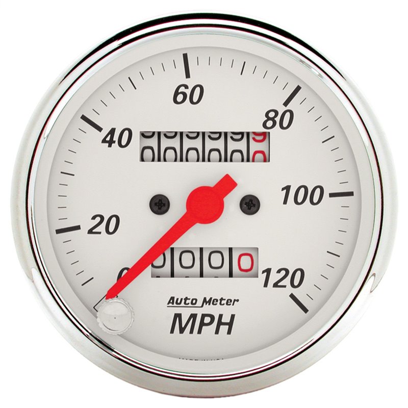 AutoMeter | GAUGE SPEEDOMETER 3 1/8in. 120MPH MECHANICAL ARCTIC WHITE AutoMeter Cadrans