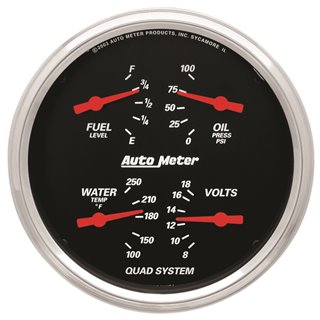 AutoMeter | GAUGE QUAD 5in. 0OE-90OF ELEC DESIGNER BLACK AutoMeter Gauges