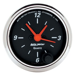 AutoMeter | GAUGE CLOCK 2 1/16in. 12HR ANALOG DESIGNER BLACK AutoMeter Cadrans