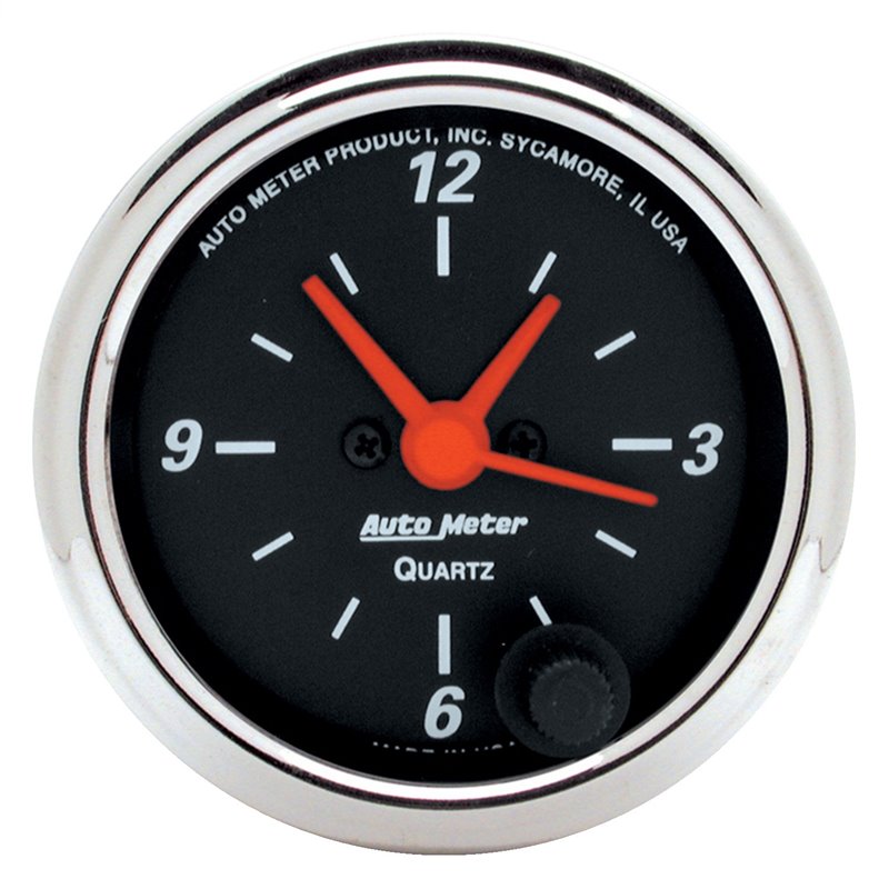 AutoMeter | GAUGE CLOCK 2 1/16in. 12HR ANALOG DESIGNER BLACK AutoMeter Cadrans