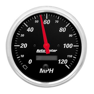 AutoMeter | GAUGE SPEEDOMETER 5in. 120MPH ELEC. PROG. W/LCD ODO DESIGNER BLACK AutoMeter Gauges