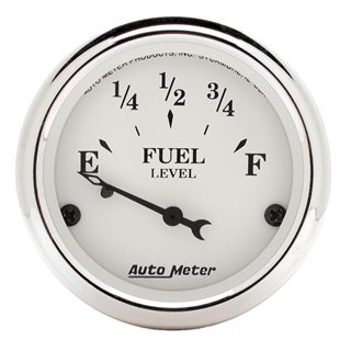 AutoMeter | GAUGE FUEL LEVEL 2 1/16in. 73OE TO 10OF ELEC OLD TYME WHITE AutoMeter Cadrans