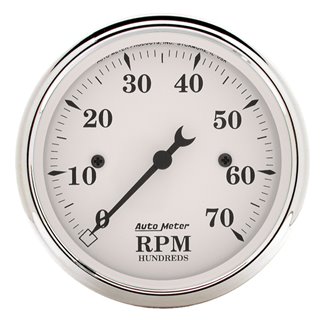 AutoMeter | GAUGE TACHOMETER 3 1/8in. 7K RPM IN-DASH OLD TYME WHITE AutoMeter Gauges