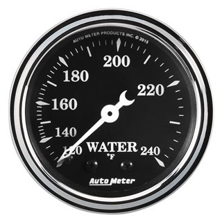 AutoMeter | GAUGE WATER TEMP 2 1/16in. 120-240deg.F MECH OLD TYME BLACK AutoMeter Gauges