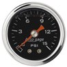 AutoMeter | GAUGE PRESSURE 1.5in. DIRECT MNT 15PSI LIQUID FILLED MECH BLK 1/8in. NPTF AutoMeter Gauges