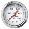 AutoMeter | GAUGE PRESS 1.5in. DIRECT MNT 100PSI LIQUID FILLED MECH WHT 1/8in. NPTF MA AutoMeter Cadrans