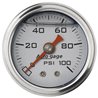 AutoMeter | GAUGE PRESS 1.5in. DIRECT MNT 100PSI LIQUID FILLED MECH SLVR 1/8in. NPTF M AutoMeter Gauges