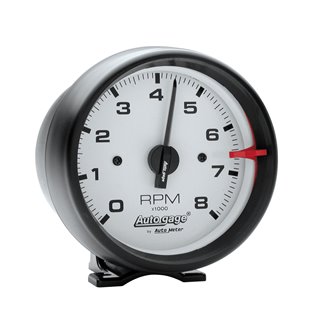 AutoMeter | GAUGE TACH 3 3/4in. 8K RPM PEDESTAL WHT DIAL BLK CASE AUTOGAGE AutoMeter Cadrans