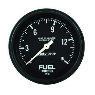 AutoMeter | GAUGE FUEL PRESSURE 2 5/8in. 0-15PSI MECHANICAL BLACK AUTOGAGE AutoMeter Cadrans