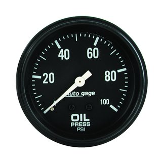 AutoMeter | GAUGE OIL PRESSURE 2 5/8in. 0-100PSI MECHANICAL BLACK AUTOGAGE AutoMeter Cadrans
