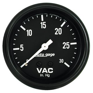 AutoMeter | GAUGE VACUUM 2 5/8in. 30INHG MECHANICAL BLACK AUTOGAGE AutoMeter Cadrans