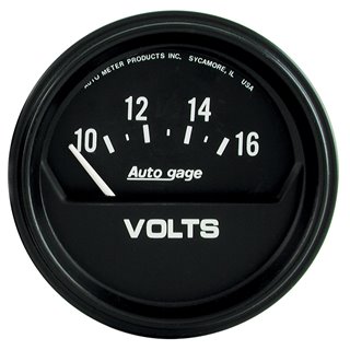 AutoMeter | GAUGE VOLTMETER 2 5/8in. 16V ELEC BLACK AUTOGAGE AutoMeter Gauges