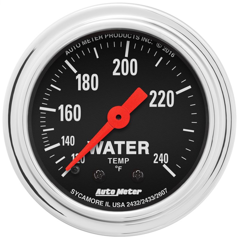 AutoMeter | GAUGE WATER TEMP 2 1/16in. 120-240deg.F MECHANICAL TRADITIONAL CHROME AutoMeter Cadrans