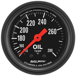 AutoMeter | GAUGE OIL TEMP 2 1/16in. 140-280deg.F MECHANICAL Z-SERIES AutoMeter Gauges