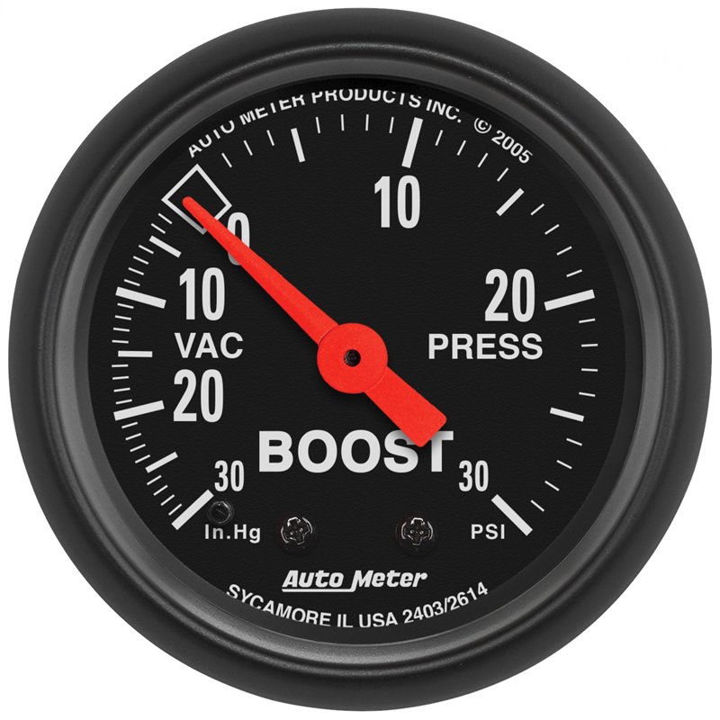 AutoMeter | GAUGE VAC/BOOST 2 1/16in. 30INHG-30PSI MECHANICAL Z-SERIES AutoMeter Cadrans