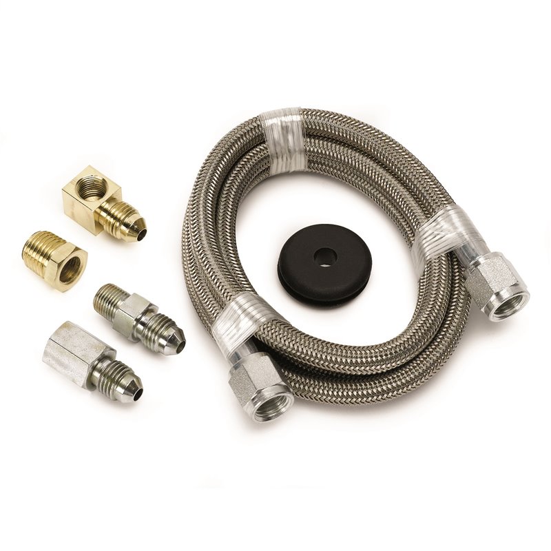 AutoMeter | LINE BRAIDED STAINLESS STEEL #4 DIA. 4FT. LENGTH -4AN AND 1/8in. NPTF FITTING AutoMeter Part