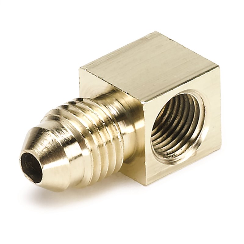 AutoMeter | FITTING ADAPTER 90deg. 1/8in. NPTF FEMALE TO-4AN MALE BRASS AutoMeter Accessoires