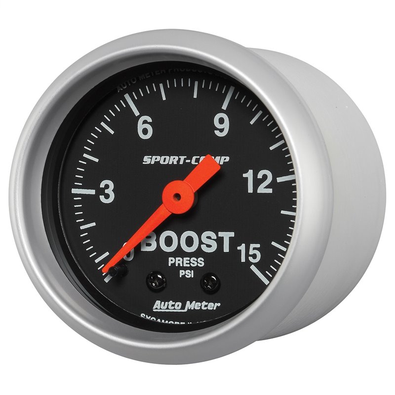 AutoMeter | GAUGE BOOST 2 1/16in. 15PSI MECHANICAL SPORT-COMP AutoMeter Cadrans