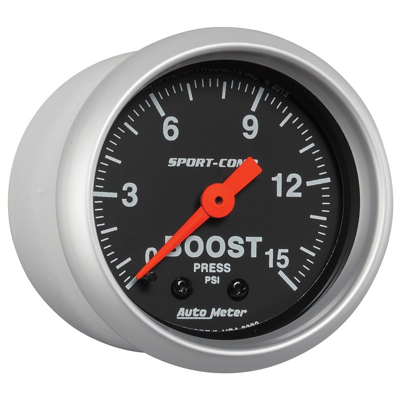 AutoMeter | GAUGE BOOST 2 1/16in. 15PSI MECHANICAL SPORT-COMP AutoMeter Cadrans