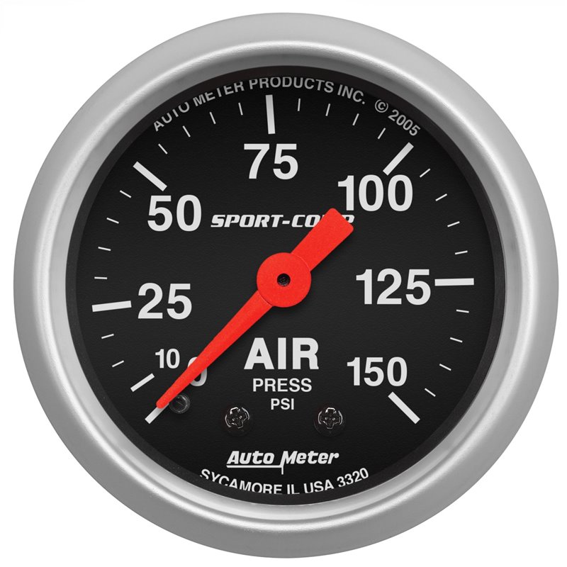 AutoMeter | GAUGE AIR PRESS 2 1/16in. 150PSI MECHANICAL SPORT-COMP AutoMeter Gauges