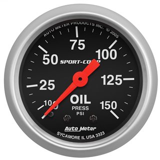 AutoMeter | GAUGE OIL PRESSURE 2 1/16in. 150PSI MECHANICAL SPORT-COMP AutoMeter Cadrans