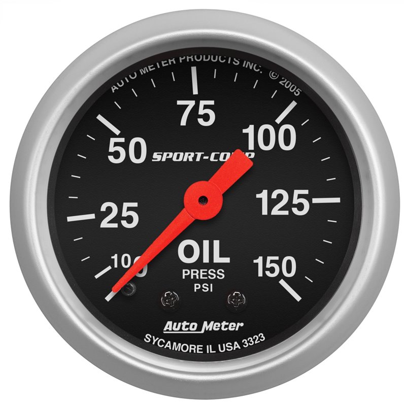 AutoMeter | GAUGE OIL PRESSURE 2 1/16in. 150PSI MECHANICAL SPORT-COMP AutoMeter Gauges
