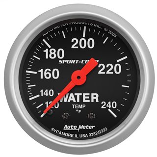 AutoMeter | GAUGE WATER TEMP 2 1/16in. 120-240deg.F MECHANICAL SPORT-COMP AutoMeter Gauges