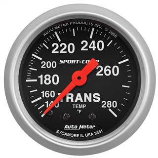 AutoMeter | GAUGE TRANS TEMP 2 1/16in. 140-280deg.F MECHANICAL 8FT. SPORT-COMP AutoMeter Cadrans