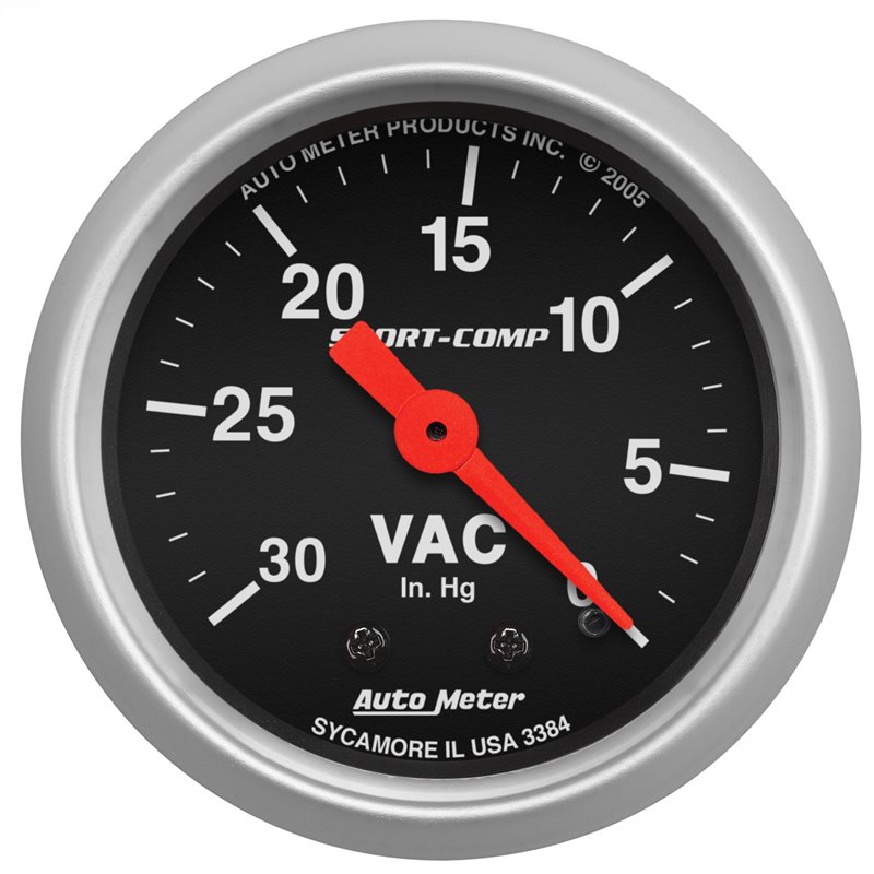 AutoMeter | GAUGE VACUUM 2 1/16in. 30INHG MECHANICAL SPORT-COMP AutoMeter Cadrans