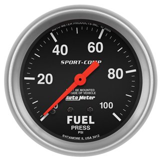 AutoMeter | GAUGE FUEL PRESSURE 2 5/8in. 100PSI MECHANICAL SPORT-COMP AutoMeter Gauges