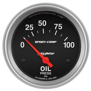 AutoMeter | GAUGE OIL PRESSURE 2 5/8in. 100PSI ELECTRIC SPORT-COMP AutoMeter Cadrans