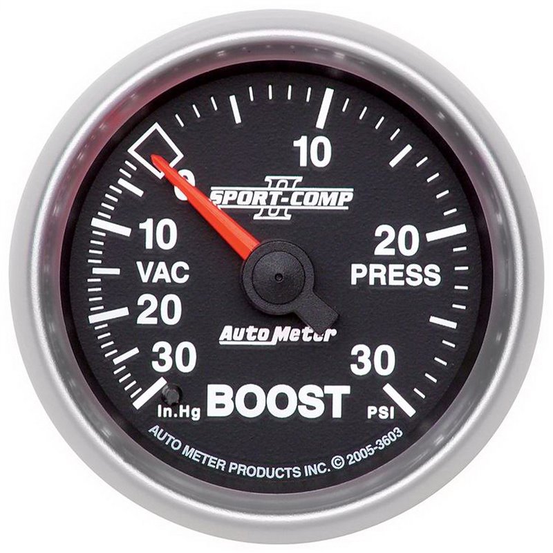 AutoMeter | GAUGE VAC/BOOST 2 1/16in. 30INHG-30PSI MECHANICAL SPORT-COMP II AutoMeter Cadrans