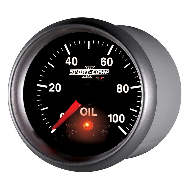 AutoMeter | GAUGE OIL PRESS 2 1/16in. 100PSI DIGITAL STPR MTR W/PK/WRN SPORT-COMP II AutoMeter Gauges