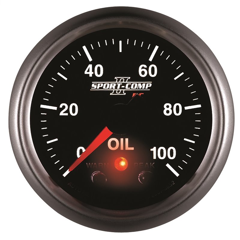 AutoMeter | GAUGE OIL PRESS 2 1/16in. 100PSI DIGITAL STPR MTR W/PK/WRN SPORT-COMP II AutoMeter Gauges