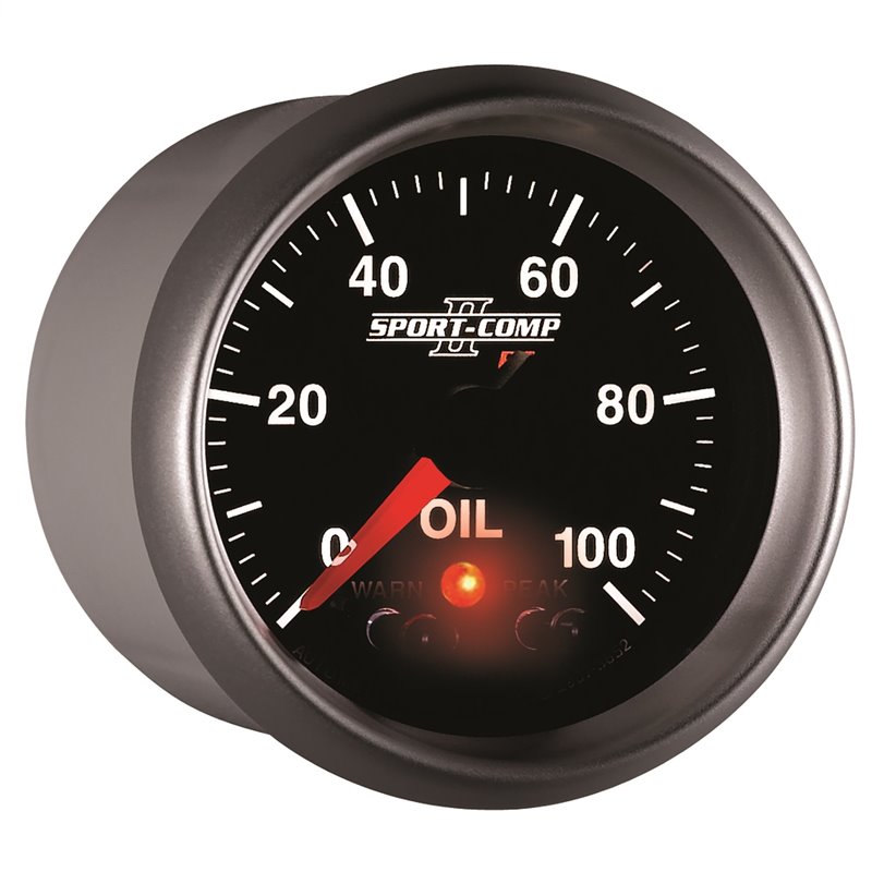 AutoMeter | GAUGE OIL PRESS 2 1/16in. 100PSI DIGITAL STPR MTR W/PK/WRN SPORT-COMP II AutoMeter Gauges