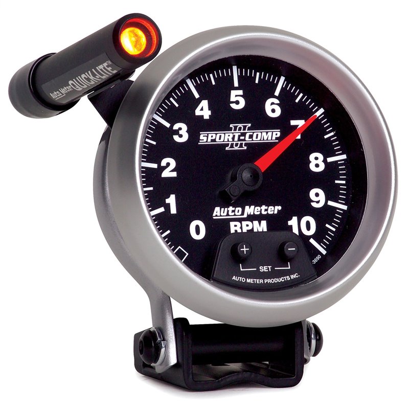 AutoMeter | GAUGE TACHOMETER 3 3/4in. 10K RPM PEDESTAL W/EXT. QUICK-LITE SPORT-COMP II AutoMeter Gauges