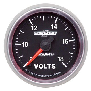 AutoMeter | GAUGE VOLTMETER 2 1/16in. 18V DIGITAL STEPPER MOTOR SPORT-COMP II AutoMeter Gauges