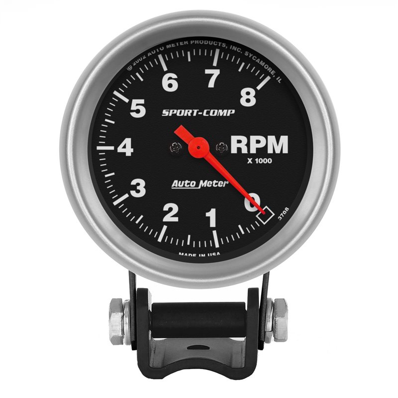 AutoMeter | GAUGE TACHOMETER 2 5/8in. 8K RPM PEDESTAL SPORT-COMP AutoMeter Gauges