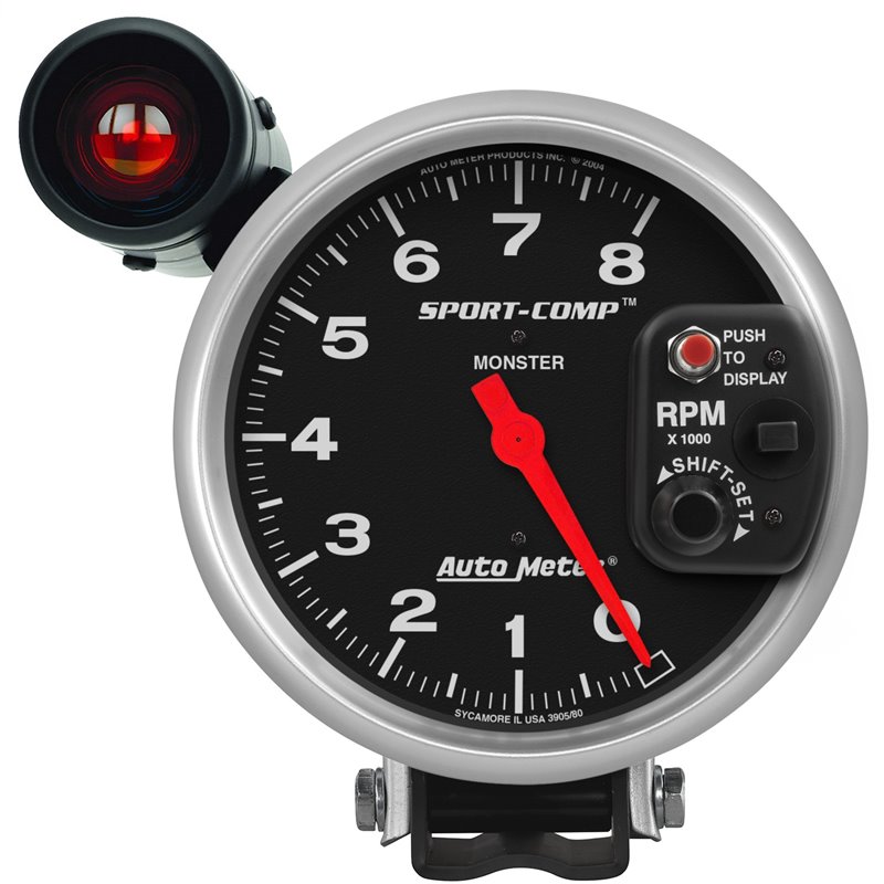 AutoMeter | GAUGE TACHOMETER 5in. 8K RPM PEDESTAL W/EXT. SHIFT-LITE SPORT-COMP AutoMeter Cadrans
