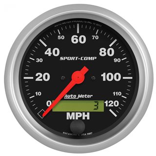 AutoMeter | GAUGE SPEEDO 3 3/8in. 120MPH ELEC. PROGRAM W/LCD ODO SPORT-COMP AutoMeter Gauges