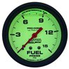 AutoMeter | GAUGE FUEL PRESS 2 5/8in. 15PSI LIQUID FILLED MECH GLOW IN DARK ULTRA-NITE AutoMeter Gauges